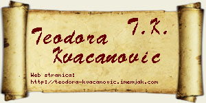 Teodora Kvačanović vizit kartica